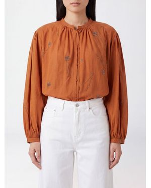 forte_forte Cotton And Silk Blouse With Floral Embroidery And Rhinestone Appliqués - Multicolour
