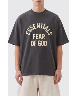 Fear Of God Relaxed Fit Cotton T-Shirt With Contrast Logo - Grey