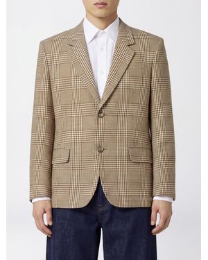 Ami Paris Einreihiger Blazer Aus Schurwolle Mit Prince-Of-Wales-Muster - Natur
