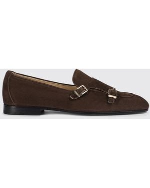 Doucal's Suede Monk Strap Shoes - Brown