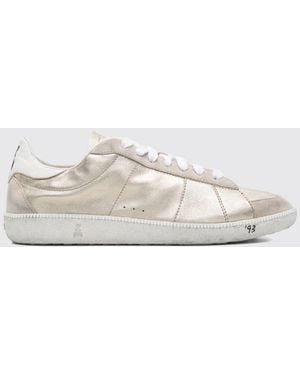 Patrizia Pepe Skin '93 Laminated Leather Used Effect Trainers - Natural