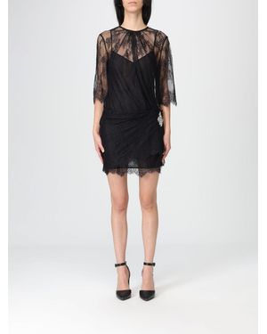 Liu Jo Lace Mini Dress With Jewel Buckle - Black