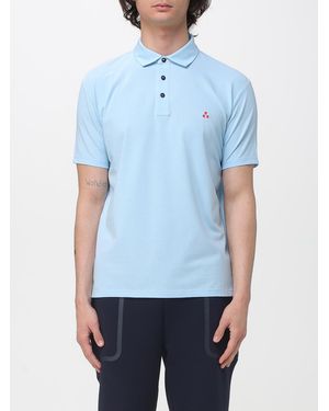 Peuterey Cotton And Silk Blend Polo Shirt - Blue