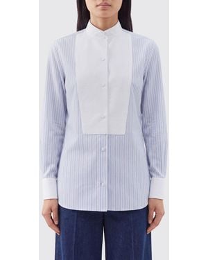 Tom Ford Gestreiftes Slim-Fit-Hemd Aus Baumwolle Mit Stehkragen - Blau