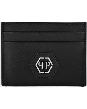 Philipp Plein Pp Calfskin Card Holder - White