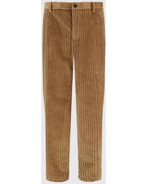 Dolce & Gabbana Dolce &Amp Gabbana Straight Fit Corduroy Pants With A Mid-Rise Waist - Natural