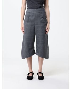 Ganni Wool Blend Cropped Pants - Blue