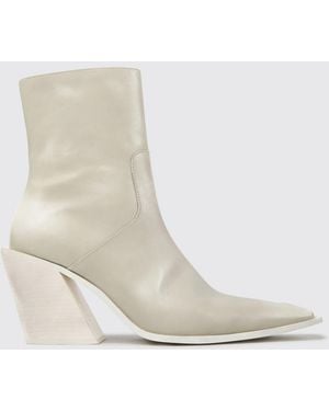CAMPERLAB Bottes Western Escandalo En Cuir Avec Bout Carré - Blanc