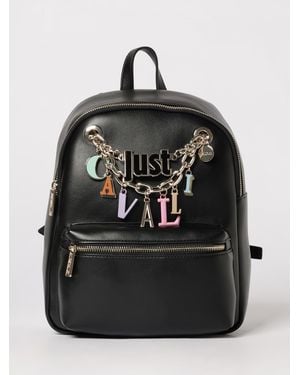 Just Cavalli Mochila De Piel Sintética Con Charm - Negro