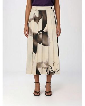 Liviana Conti Cressida Stretch Cotton Midi Skirt - Natural