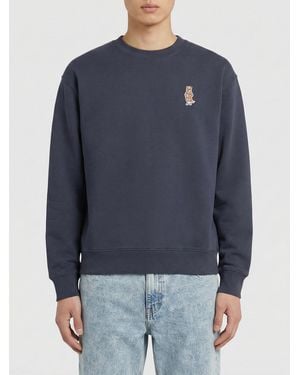 Maison Kitsuné Maison KitsunÉ Cotton Crew-Neck Sweatshirt - Blue