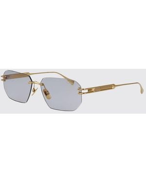 Cazal Rectangular Aviator Titanium Sunglasses With Metal Bridge - White