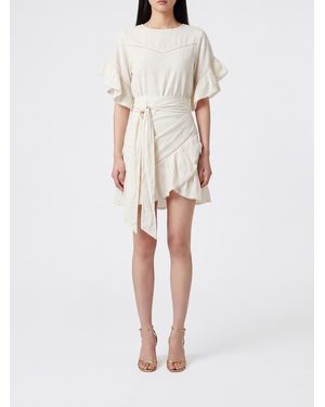 Isabel Marant Melicia Ruffled Linen-Blend Mini Wrap Dress - Natural