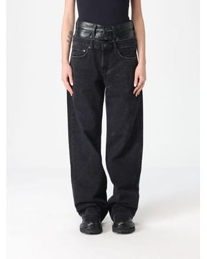 Agolde Double-Waist Jeans - Black