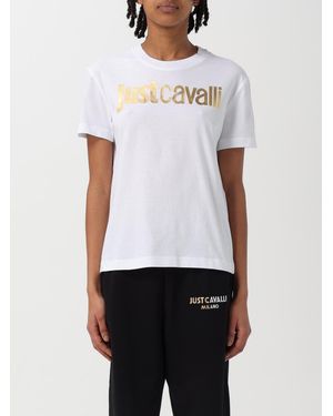 Just Cavalli Metallic-Logo T-Shirt - White