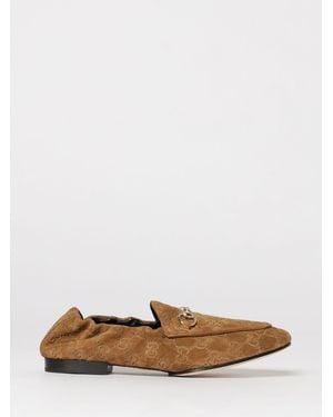 Gucci Mocasines Jordaan De Ante Con Monograma Gg - Blanco