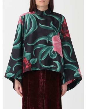 La DoubleJ Make An Exit Silk Blouse With Floral Print - Red