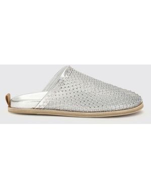forte_forte Mesh Calfskin Sabots - White