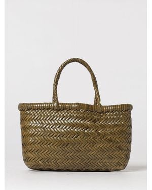 Dragon Diffusion Bolso Mini Flat Gora De Piel Trenzada - Verde