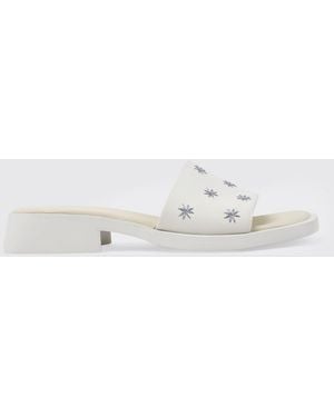 Camper Dana Sandalen Aus Leder Mit Blumenstickerei Von - Weiß