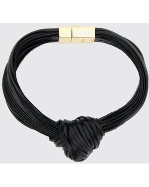 Bottega Veneta Knot Multi-Strand Leather And Bracelet - Black