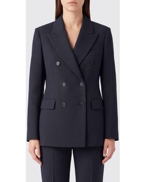P.A.R.O.S.H. Blazer De Doble Botonadura P.A.R.O.S.H. De Lana Virgen Con Solapas De Pico - Azul