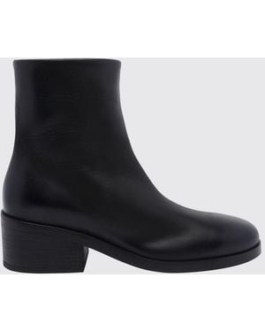 Marsèll Olo Calf Leather Ankle Boots With Side Zip Closure - Black