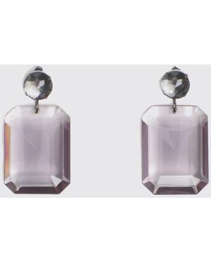Fabiana Filippi Resin Earrings With Rhinestones - Grey