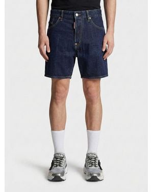 DSquared² Cotton Denim Shorts - Blue
