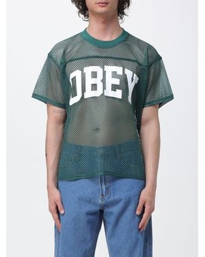 Obey Mesh T-Shirt With Logo - Green