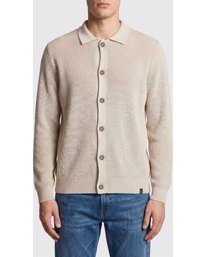 Fay Strick-Cardigan Aus Baumwolle Mit Klassischem Kragen Und Knopfverschluss - Blau