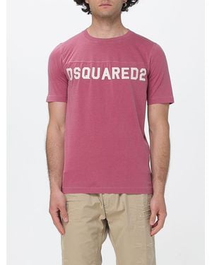 DSquared² Cotton T-Shirt With Logo - Pink