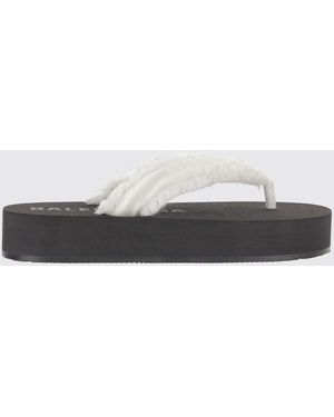 Balenciaga Stiletto Heel Mule Sandals With Applied Crystals - White