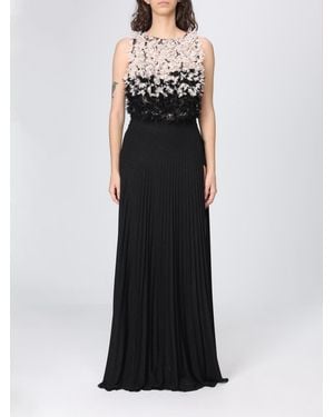 Elisabetta Franchi Lurex Jersey Dress With Applications - Black