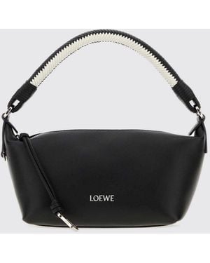 Loewe Cala Lambskin Handbag With Braided Handle And Charm - Black