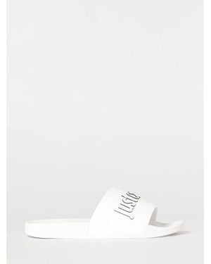 Just Cavalli Rubber Sliders With Printed Logo - White