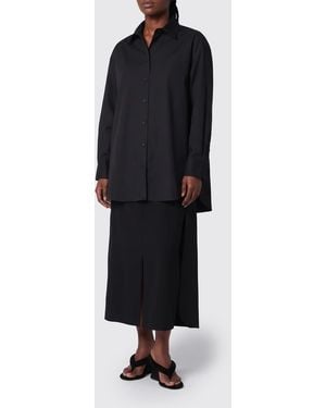 Balenciaga Langes Relaxed-Fit-Hemd Von Aus Baumwoll- Und Seidenmischung - Blau