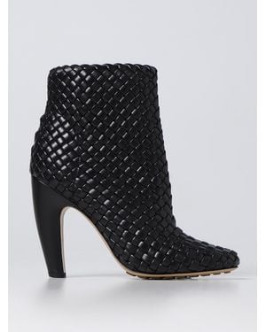 Bottega Veneta Raffia 10cm Ankle Boots - Black