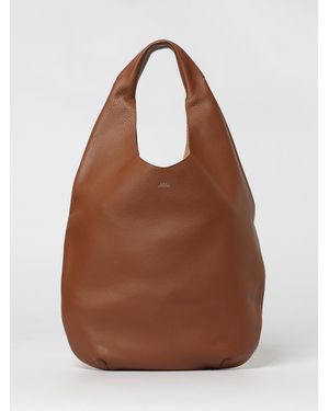 A.P.C. Le Neige Grained Leather Bag - Brown