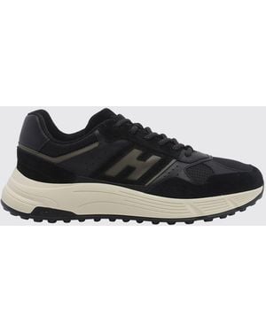 Hogan Hyperlight Leather And Nylon Sneakers With Chunky Sole - Black