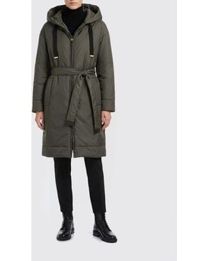 Max Mara Polyester Down Jacket With Hood - Gray