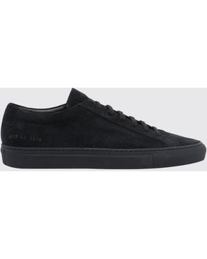 Common Projects Zapatillas Bajas Achilles Premium De Ante Con Logo Impreso - Negro