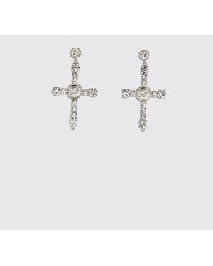 Blumarine Pendientes De Latón Con Pedrería Incrustada - Azul