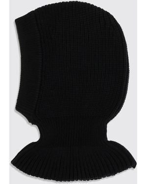 Lemaire Ribbed Merino Wool Balaclava For A Casual Look - Black