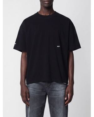 Represent Relaxed Fit Cotton T-Shirt With Contrast Logo - Black