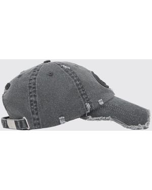 Camper Rcd Mallorca Worn Denim Baseball Cap With Embroidered Logo - Grey
