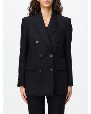 Elisabetta Franchi Blazer Cruzado De Pura Lana Virgen Con Solapas De Pico - Negro