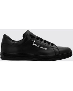 Billionaire Low-Top-Sneakers Aus Glattleder Mit Gedrucktem Logo Und Gepolstertem Knöchel - Schwarz