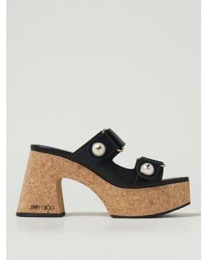Jimmy Choo Platform Wedge Sandals - Black