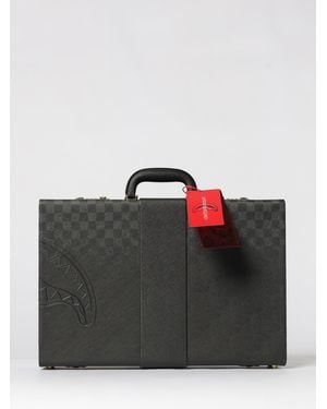 Sprayground Spritz Chequered Saffiano Synthetic Leather Suitcase - Black